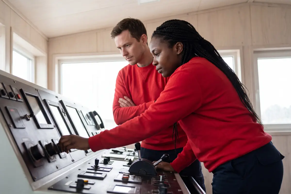Two person working